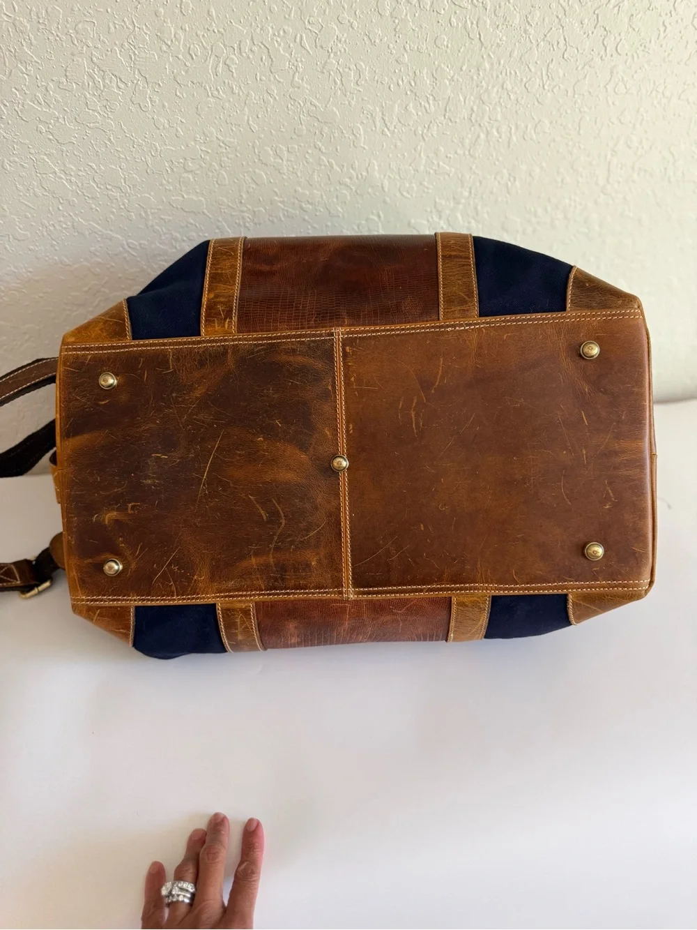 F.H Wadsworth Nylon/leather Weekender Bag